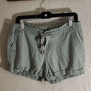 Old Navy High Waist Green Shorts with Adjustable Drawstring